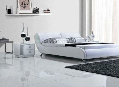 Designer Bett Betten Ehebett Doppelbett Schlafzimmer Polsterbett Lederbett